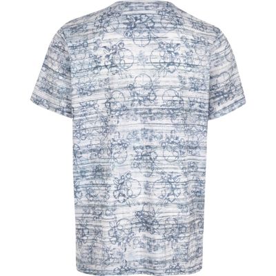 Boys blue skull print t-shirt